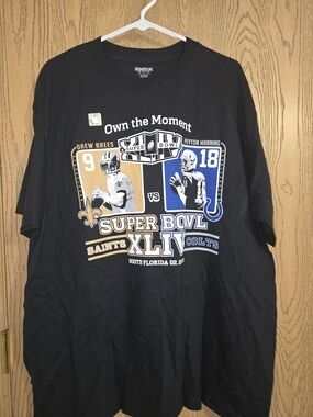 Reebok Black Super Bowl XLIV Saints vs Colts Graphic Tee